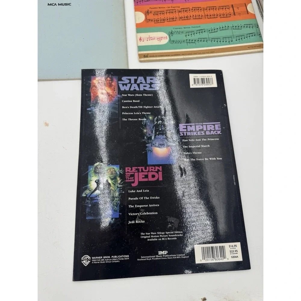 Lot of 5 Vintage Piano Books Star Wars T.v. Them and Scales Sheet music beginner